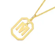 9ct Gold Octagon Floating Initial 'm' Pendant
