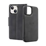 iPhone 14 Pro Max Magnetic Flip Wallet Case Cover with Drop-Resistant PU Leather, Multiple Card Holder Slots & Secure Front Screen Cover - Black