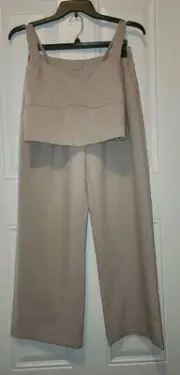 Womens Abercrombie And Fitch Outfit Set Two Piece Nwt Tank L Pants 29 / 8s Beige