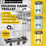 Folding Hand Truck Trolley with 6 Wheels Brakes Moving Foldable