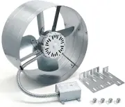 15" Gable Mount Vent Attic Fan, Exhaust Ventilation Fan with Adjustable Thermost
