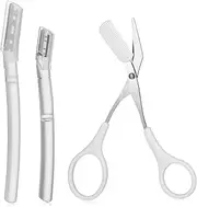 Baluue Compact Eyebrow Razor Scissor Set Portable Grooming Kit for Travel Home Use