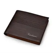Vintage Men Leather Brand Luxury Wallet Short Slim Male Purses Money Clip (Dark Brown)
