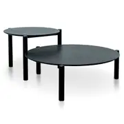 Nest Of Holloway Wooden Round Coffee Table - Black