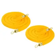 8 Feet Yellow Velvet Stanchion Rope, 2 Pack Crowd Control Barrier Rope, Golden