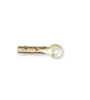 500 Gold Plated Brass 4x1mm Small Fold Over Tube Cord Ends with 0.5mm ID & Ring*