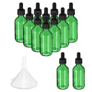 12Pcs 60ml Glass Dropper Bottle with Eye Dropper Funnel Green