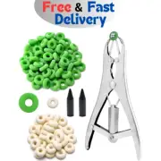 Castration Bander & 100Pcs Rubber Rings, Balloon Expander Tool Pliers...