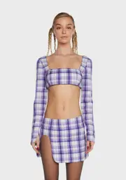 [BY DYLN] Wilson Plaid Crop Top