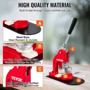 DIY Badge Punch Press Kit, 32 mm Pin Maker with 500 Button Parts & Cutter