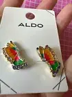 Aldo earrings multi colored butterfly studs/ helix piercing multi function