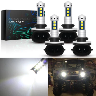 Fit ARCTIC CAT 400 500 650 700 Headlight Hi/ Lo Beam LED Light Bulbs 6000K White