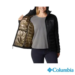 【Columbia 哥倫比亞 官方旗艦】女款-Omni-Heat金鋁點極暖800羽絨連帽外套-灰色(UWR79420GY / 金鋁點極暖