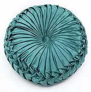 Xiao Hua Throw Pillows Velvet Pleated Round Pumpkin Couch Cushion Floor Filled Cushion for Home Sofa Chair Bed Car Decor （Green
