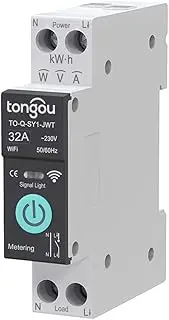 WiFi nt Circuit Breaker Wirel Remotes Control Din Rail Switch Mobilephone APP Remotes Viewing nt Home Equipment Timing Countdown Loop Timing Modes with Metering Function Black 32A
