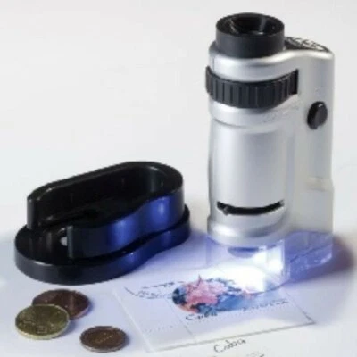 Lighthouse 20x - 40x Magnification Pocket Size Zoom Microscope with LED light