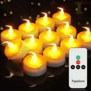 CR2450 Battery Operated Candles,Flickering Flameless White Base,Yellow Light