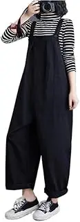 [YiKeGuiHuaShu] Plus Size Women's Autumn Korean Style Loose Suspenders Slim Jumpsuit high Waist Wide Leg Pants Trousers