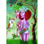 Gold Puzzles 1000 Piece Jigsaw Puzzle - Adam And Eve