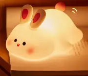 Led Night Light Desktop Lamp Cute Bunny with Timer Touch Sensor