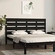 Bed Headboard, Beds Head Frame Black 150 cm Solid Wood Pine