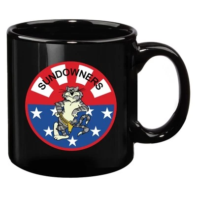 VF-111 Sundowners Tomcat Patch 20 oz UVDTF Black Mug