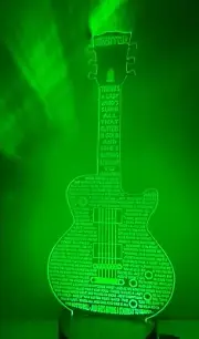 STAIRWAY TO HEAVEN Led Zeppelin - Acrylic Guitar W/Lyrics Multi-Colored LED Lamp