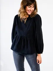 ABLE Lauren Babydoll Top in Black at Nordstrom, Size Xx-Small