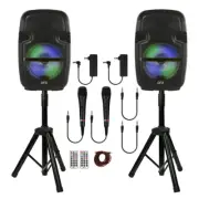 4,400 Watts Wirelessly Portable Party Bluetooth Speakers-Microphone Remote Stand