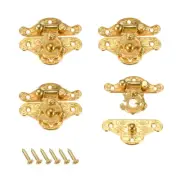 4 Sets Wood Case Chest Box Clasp Closure Hasp Latches Gold Tone 37 x 28mm