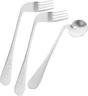 ULTECHNOVO Ergonomic Angled Spoon Set Forks for Patients Kitchen Utensil Set Stainless Steel