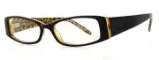 Calabria Vivid 747 Designer Reading Glasses 52mm in Black Leopard Crystal +1.25