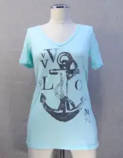 New Volcom Arch Tight Blue Women's Top Classic Top T Shirt WTSH-58