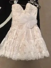 Sherri Hill Lace Strapless Mini Dress RRP $600