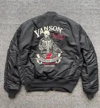 在飛比找Yahoo!奇摩拍賣優惠-正品# Vanson飛行服 骷髏騎士男女2203棉服Ma1防
