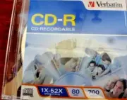 1X Verbatim CD-R CD-Recordable 1X-52X 80min 700 MB