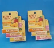 ( LOT OF 6 ) BURT'S BEES Lip Balm Combo " MANGO, PINK GRAPEFRUIT & BEEWAX "