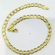 Clearance Yellow Gold Cuban Link 5mm 9 Inches Bracelet Anklet Lobster Clasp