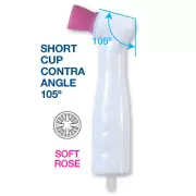 Dental Disposable Prophy Angles Soft Rose/Pink Short Cup 105° Latex Free 100 pcs