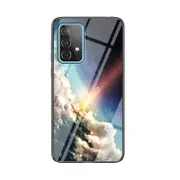 Starry Sky Pattern Printing Shell Glass + PC + TPU Hybrid Case for Samsung Galaxy A52 4G/5G/A52s 5G