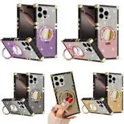 Mirror Glitter Stand Phone Case For iPhone 11 12 13 14 15 16 Pro Max XR 6 7 8 SE