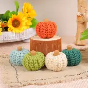 Hand Crocheted Wool Crochet Positive Energy Pumpkin Hanging Tabletop Decorations