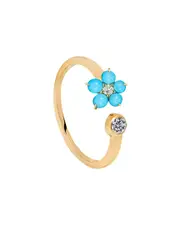 Gabi Rielle 14K Over Silver Stones Flower Adjustable Ring NoSize NoColor