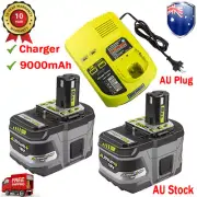 2x18V 9.0Ah 6.0Ah New Battery For Ryobi P108 ONE+ PLUS RB18L50 P107/ Charger