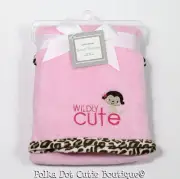 NWT Sweet Dreams Pink Plush Wildly Cute Monkey Baby Blanket
