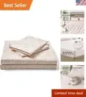 OEKO-TEX Certified Printed Bed Sheets - Full Size 4 Piece Set with Floral Design