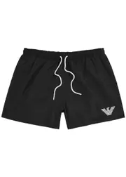 Emporio Armani Logo-embroidered Shell Swim Shorts - Black 46 (W30 / S)
