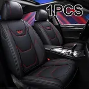 Leather Car Seat Covers for Nissan note almera x-trail leaf teana tiida altima juke qashqai Seat Cushion Cover Auto Accessories Black Red Line(.114)
