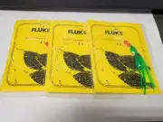 3 NJ Hand Tied English Hook W/GREEN/CHA SQUID+DROPPER Fluke/Summer Flounder Rigs