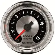 Autometer American Muscle Boost/Vacuum Gauge Electric - 30 inHg/15 PSI, 2 1/16 Inch, Full Sweep, AU1258